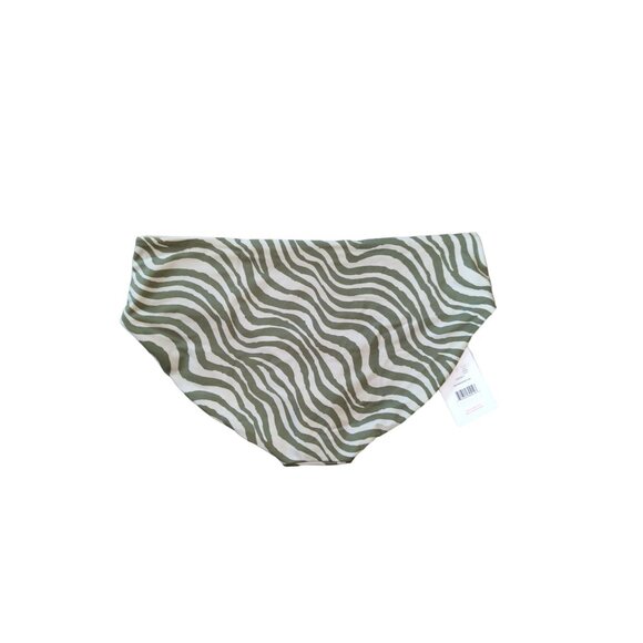 Andie Swim The Hipster Bottom Bias Stripe Olive Eco Nylon Size Medium - Picture 7 of 9